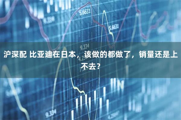 沪深配 比亚迪在日本，该做的都做了，销量还是上不去？